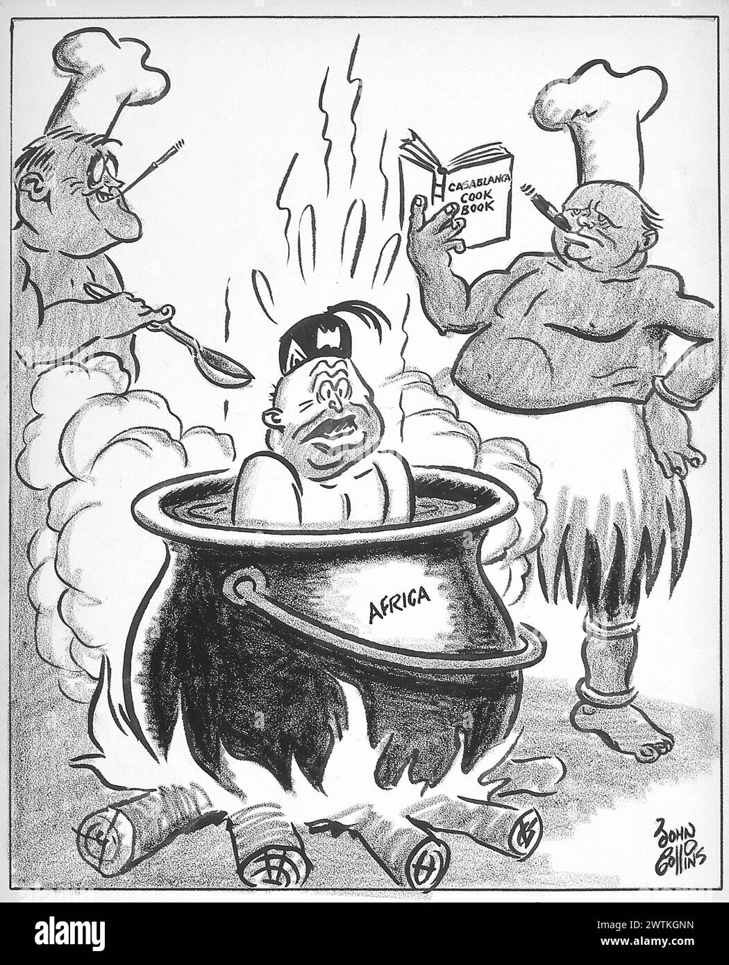 Cartoon - l'uomo che è venuto a cena. John Collins (1917-2007) Foto Stock