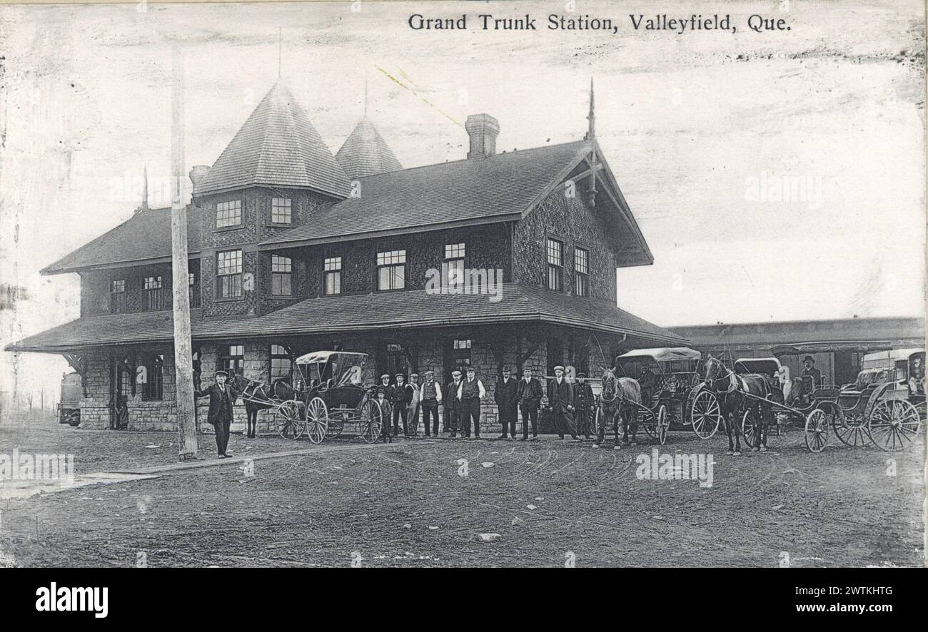Collotipo - Grand Trunk Station, Valleyfield, QC, circa 1910 Foto Stock