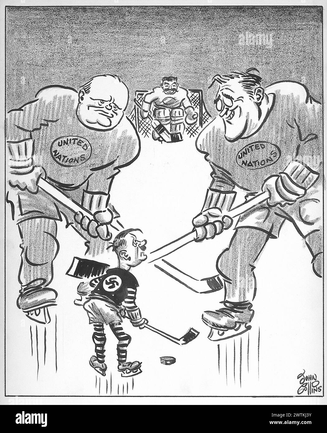 Cartoon - sembra un inverno duro nella International League. John Collins (1917-2007) Foto Stock