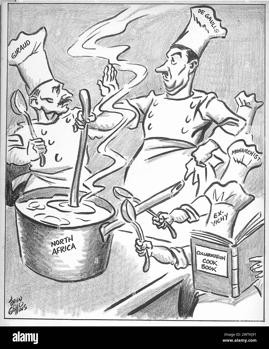 Cartoon - cucina francese. John Collins (1917-2007) Foto Stock