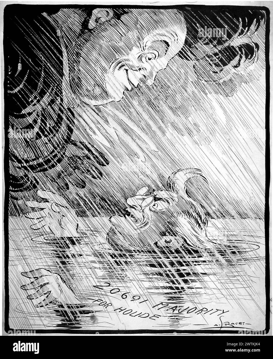 Cartoon - maggioranza per Houde Arthur George Racey (1870-1941) Foto Stock