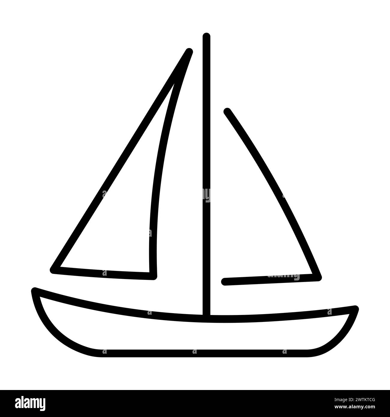 icona nera dello yacht vettoriale su sfondo bianco Illustrazione Vettoriale