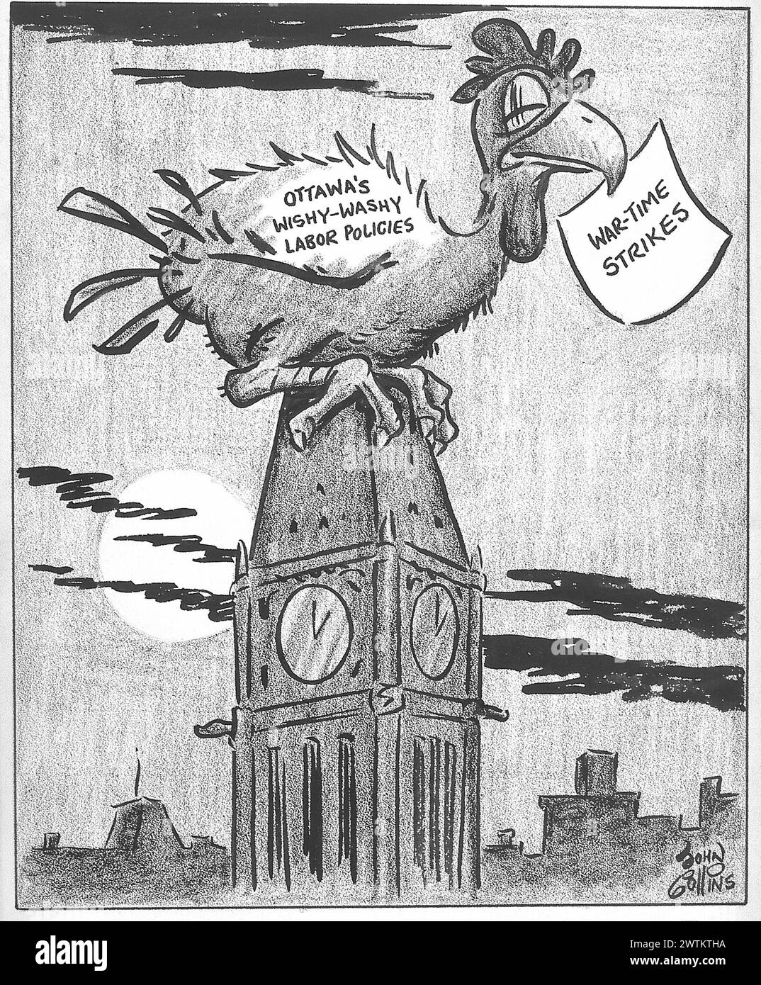 Cartoon - Home to Roast. John Collins (1917-2007) Foto Stock