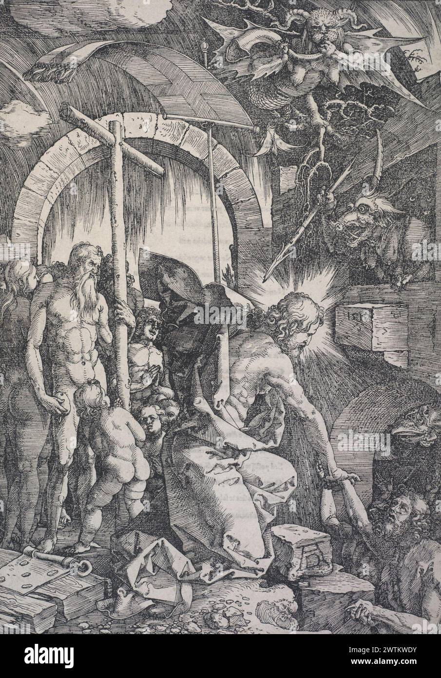 Cristo nel Limbo. Da: The Large Passion. stampe, xilografie, lavori su carta Foto Stock