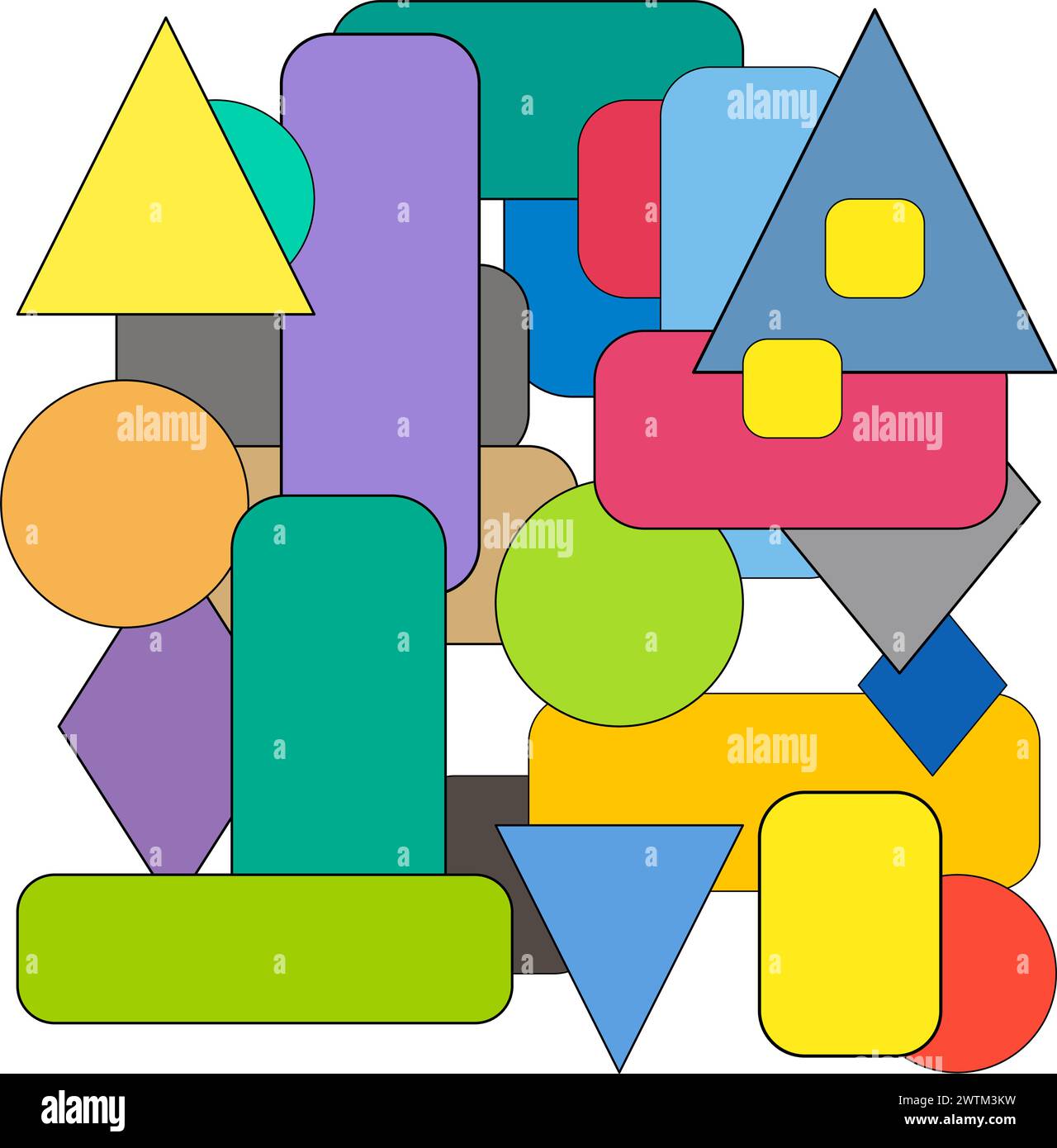 Vivid Geometric Illustrations in various Bold Colors, Germania Illustrazione Vettoriale