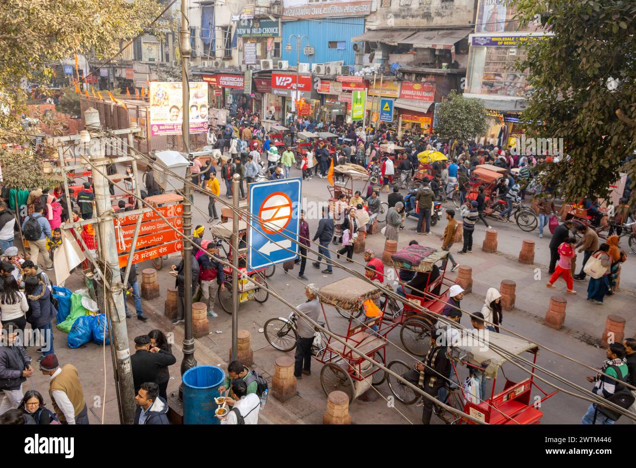 India, Vecchia Delhi, Chandni Chowk, Strassenszene Foto Stock