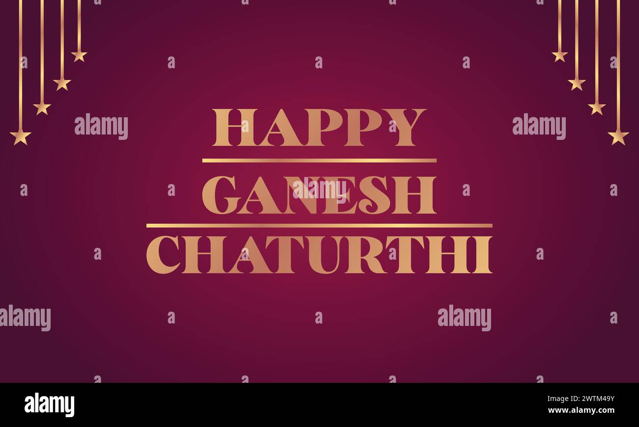 Happy Ganesh Chaturthi testo elegante con design illustrativo Illustrazione Vettoriale