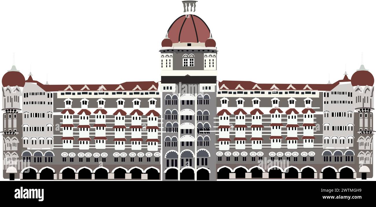 Taj Hotel, Mumbai, India Vector Illustrator Foto Stock