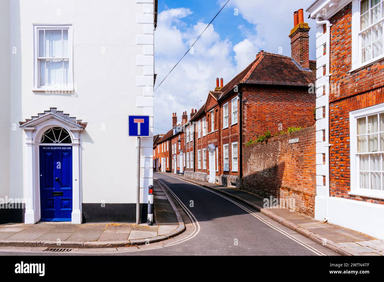 Chichester, quartiere di Little London. St Martins Square, Chichester, West Sussex, South East, Inghilterra, Regno Unito, Europa Foto Stock