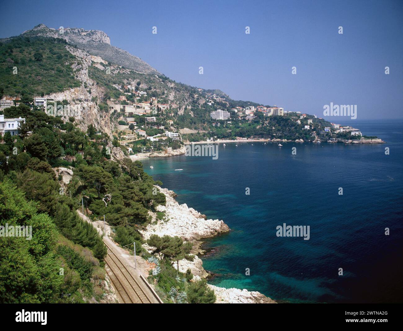 Francia. Provence Cote d'Azur. Cap d'Ail. Vista sulla costa. Foto Stock