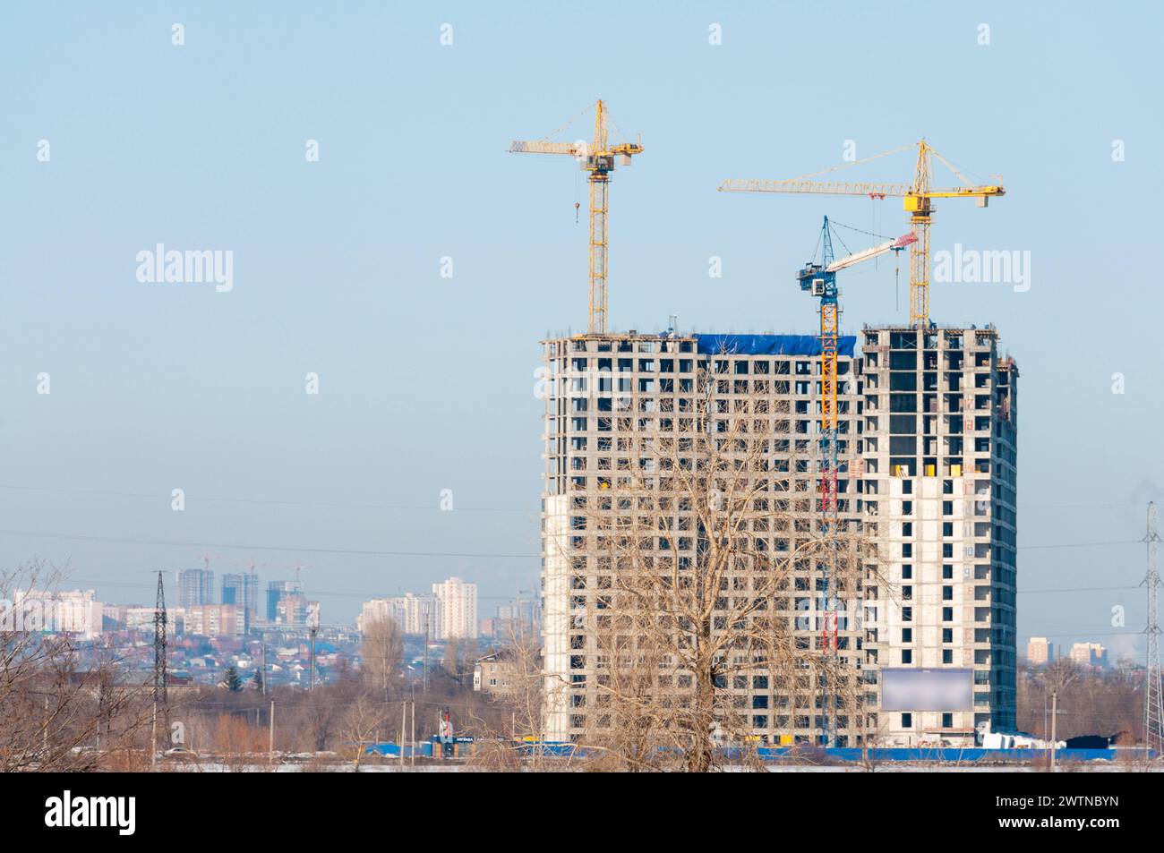 Costruzione lavori di costruzione per la costruzione di un edificio residenziale regione Samara Samara Russia Copyright: XSvetlanaxVozmilovax Vozmilova4606 Foto Stock