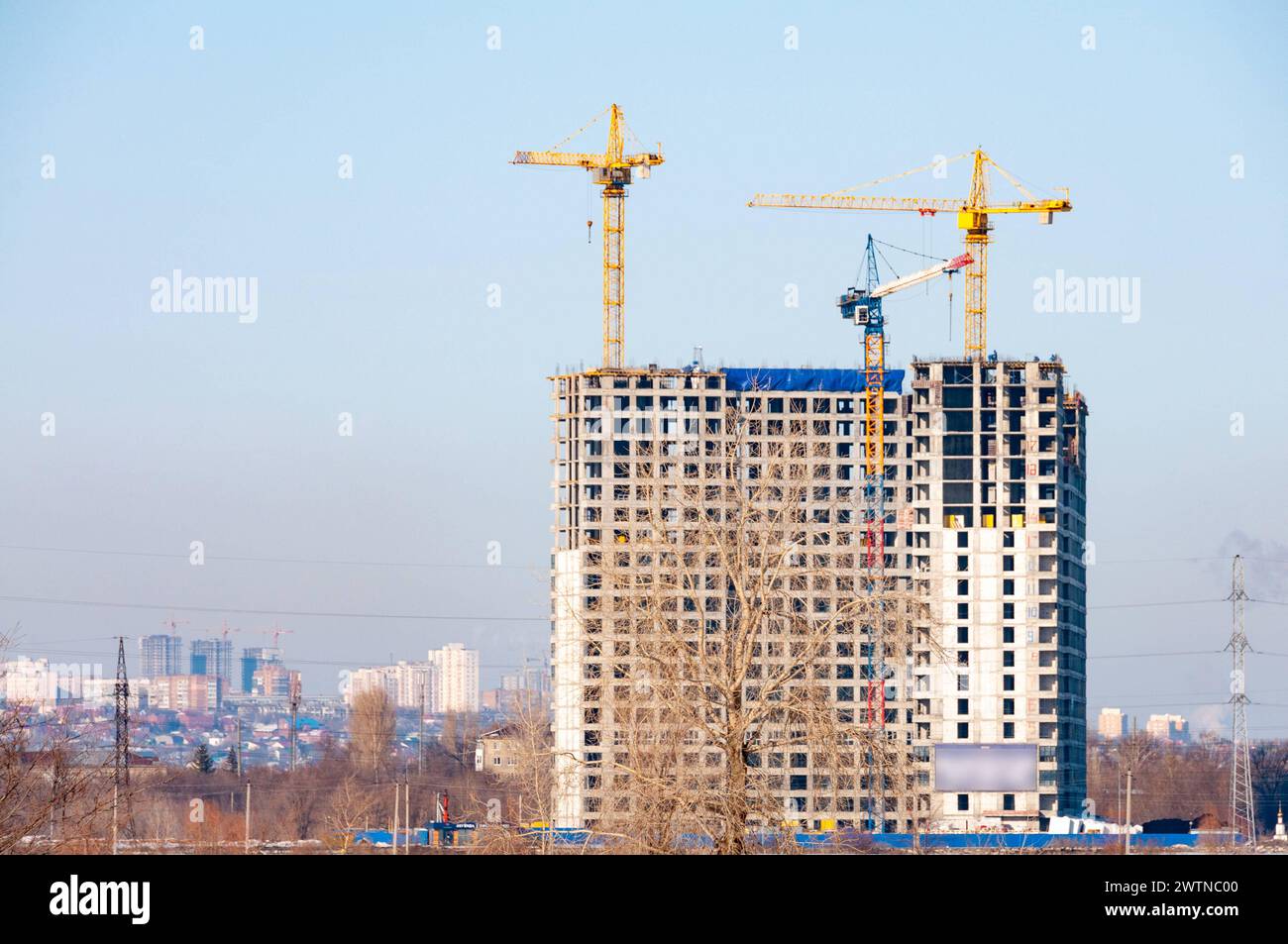 Costruzione lavori di costruzione per la costruzione di un edificio residenziale regione Samara Samara Russia Copyright: XSvetlanaxVozmilovax Vozmilova4605 Foto Stock