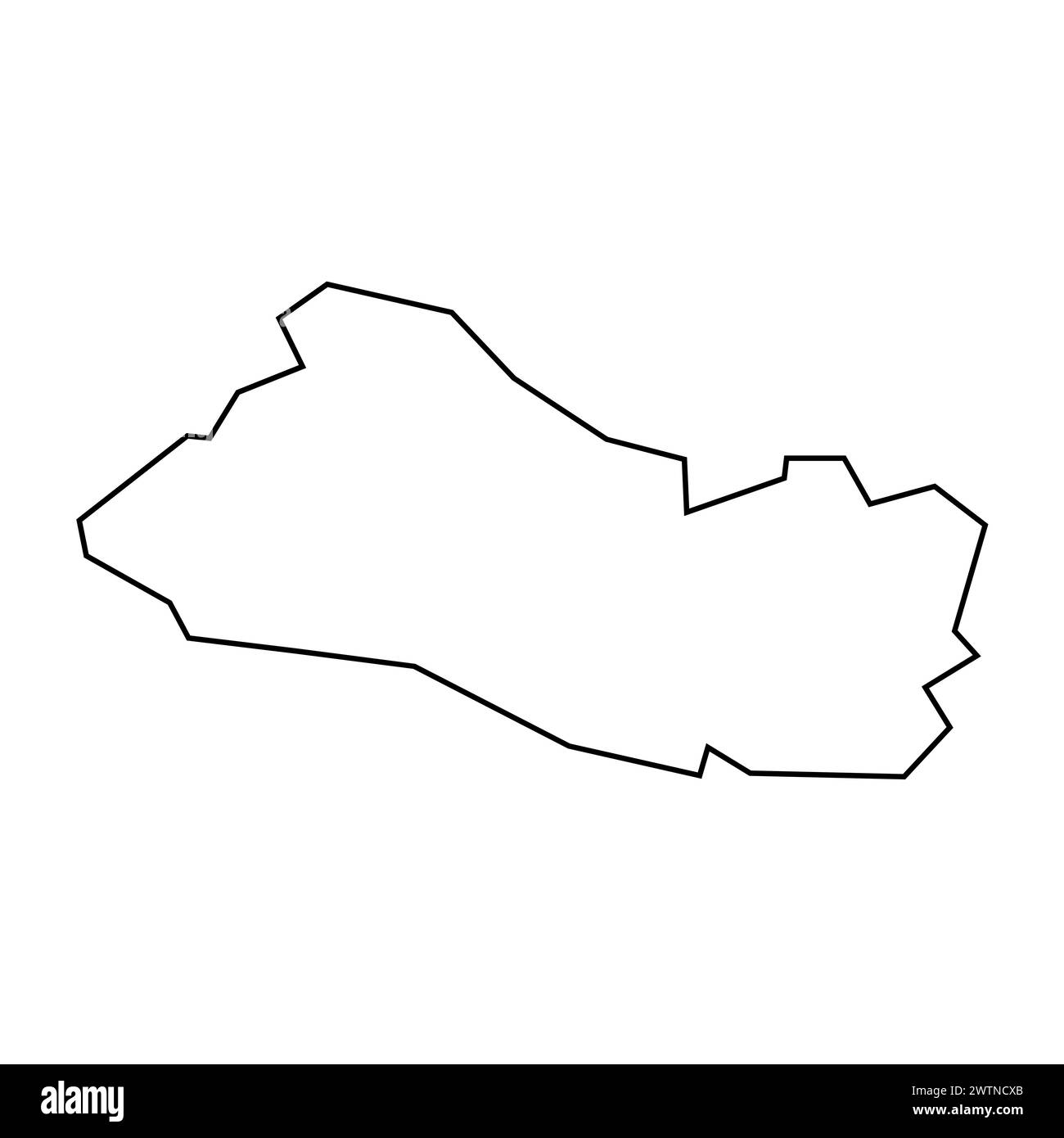 El Salvador Country sottile silhouette nera. Mappa semplificata. Icona vettoriale isolata su sfondo bianco. Illustrazione Vettoriale