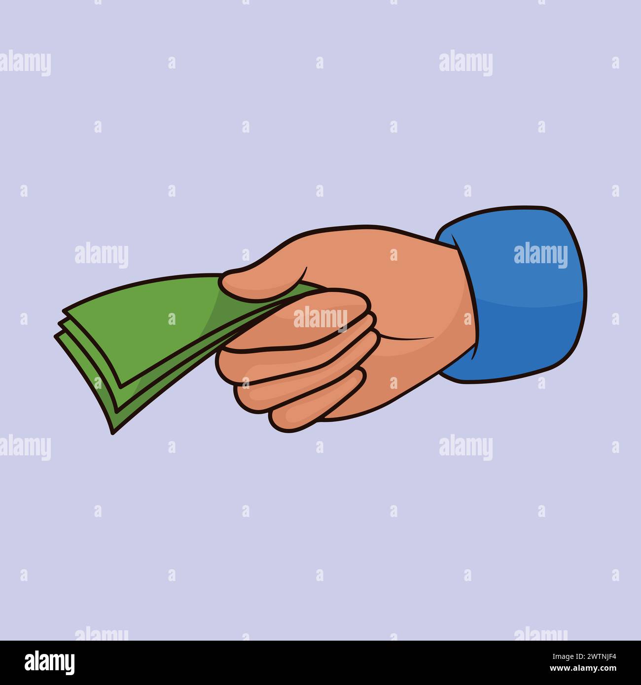 Hand Giving Money Vector Illustration icon Human Hand Giving Loan Money Vector icon cartone animato Illustrazione Vettoriale