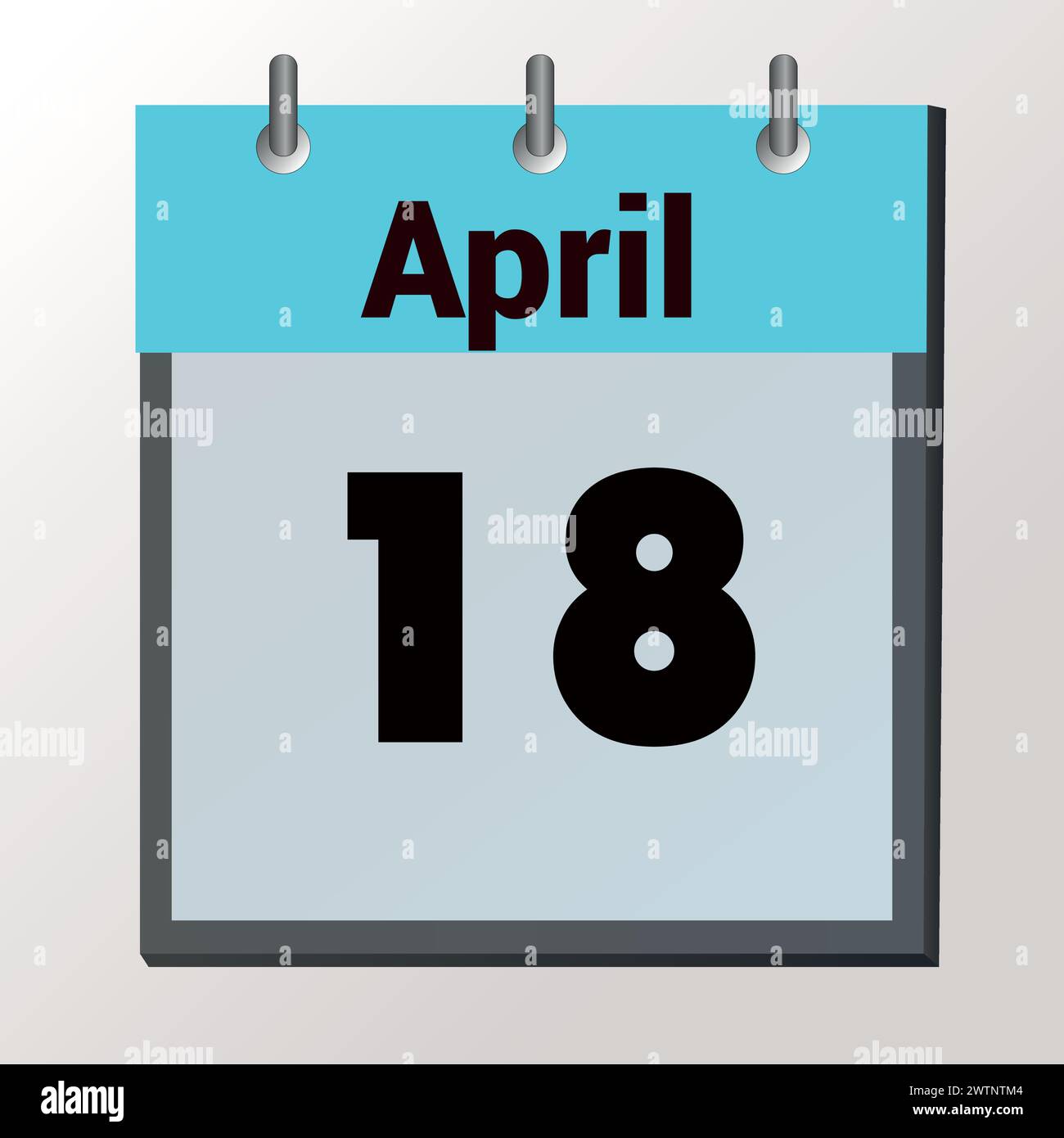 Giorno del calendario, formato immagine vettoriale, aprile 18 Illustrazione Vettoriale