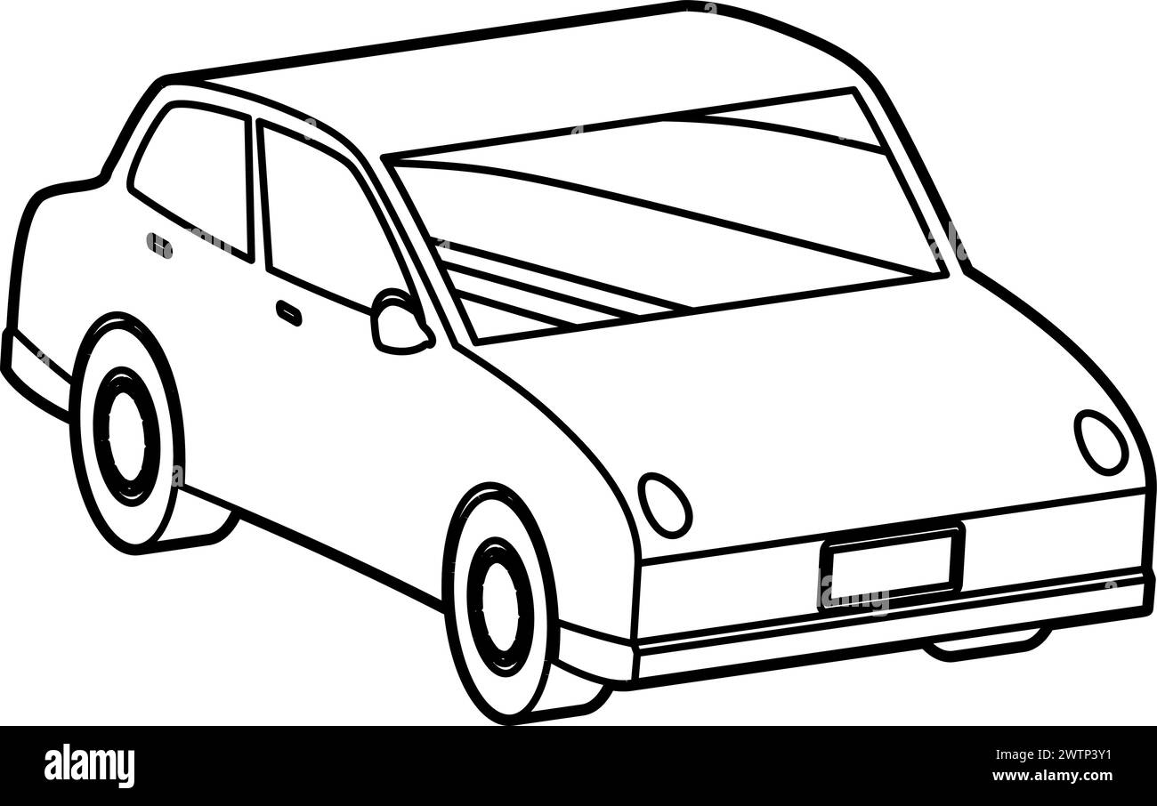 Illustrazione isometrica dell'auto deformata.vettoriale facile da modificare. Illustrazione Vettoriale