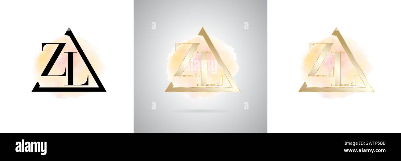 Design iniziale del logo del marchio con lettera ZL Illustrazione Vettoriale