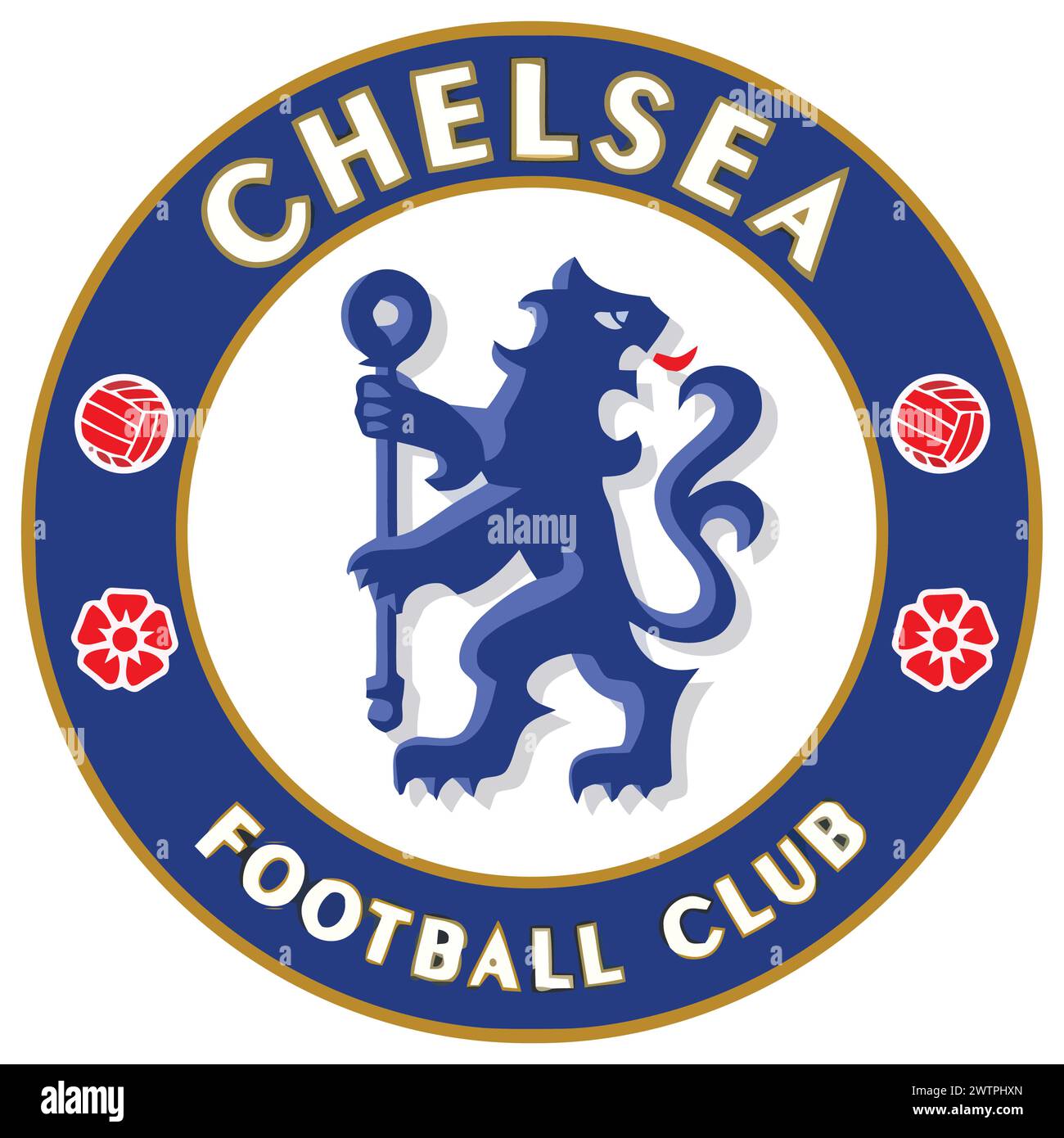 Logo Chelsea preparato e pulito in vettoriale Illustrazione Vettoriale