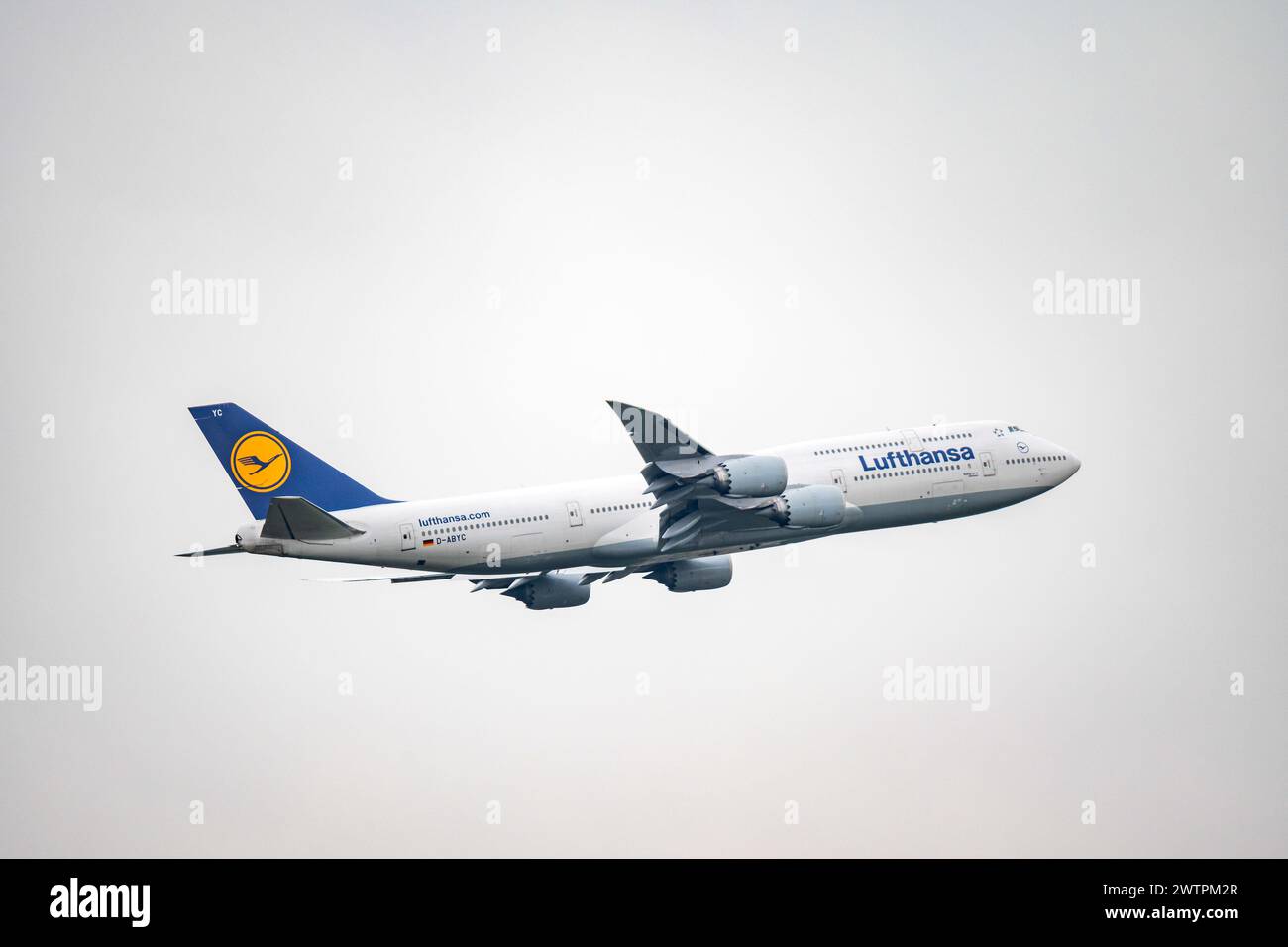 Francoforte Germania 11.08.19 Lufthansa Boeing 747-830 - B748 con partenza dall'aeroporto di Fraport D-ABYD. Foto Stock