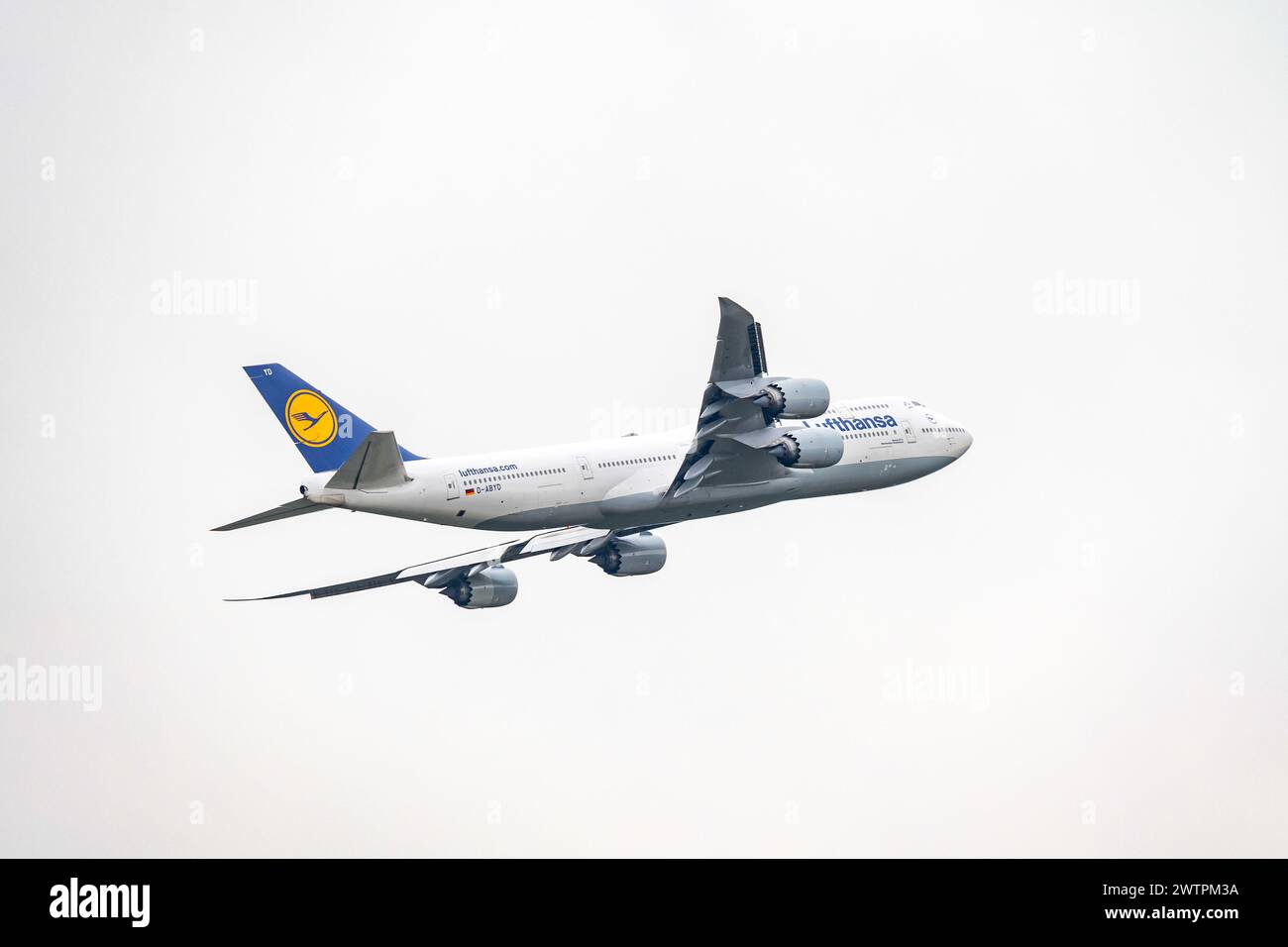 Francoforte Germania 11.08.19 Lufthansa Boeing 747-830 - B748 con partenza dall'aeroporto di Fraport D-ABYD. Foto Stock