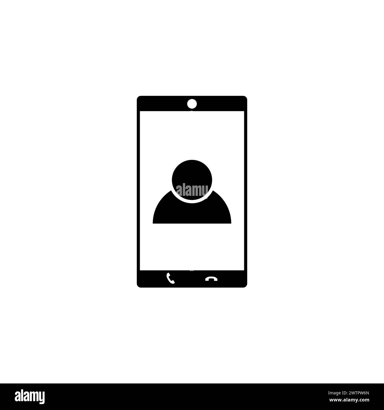 Icona vettoriale piatta della videochiamata. Simbolo solido semplice isolato su sfondo bianco Illustrazione Vettoriale