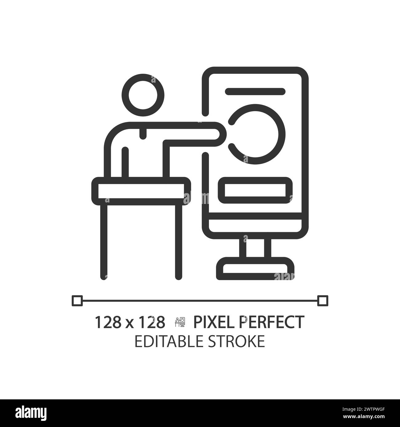 Icona lineare pixel Perfect della conferenza commerciale Illustrazione Vettoriale