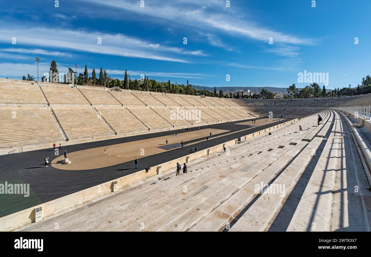 Stadio Panathenaico, Panathinaiko o Kallimarmaro - il primo stadio olimpico dei tempi moderni, Atene, Grecia Foto Stock