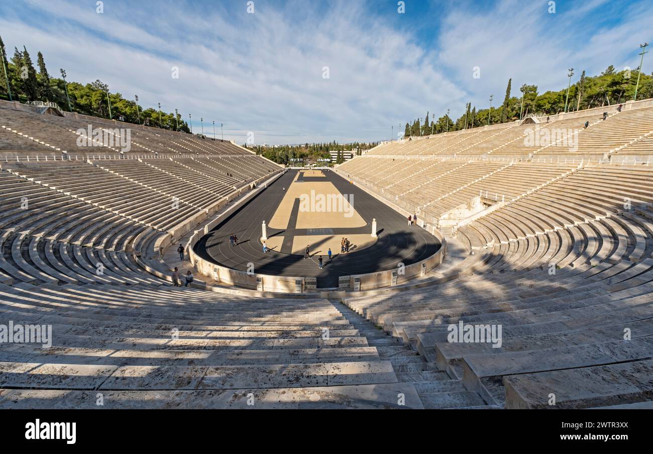 Stadio Panathenaico, Panathinaiko o Kallimarmaro - il primo stadio olimpico dei tempi moderni, Atene, Grecia Foto Stock