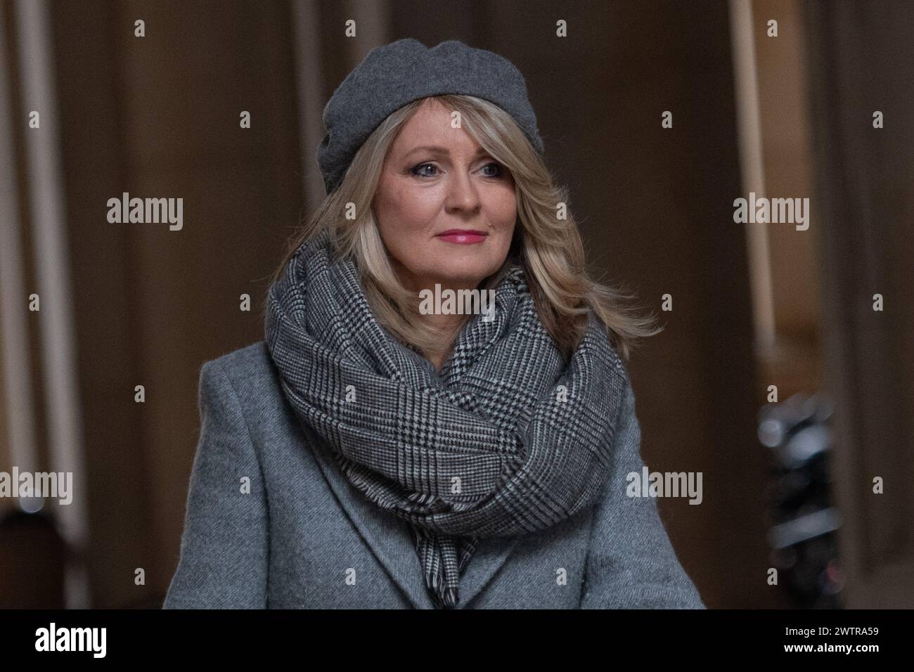 Londra, Regno Unito. 19 marzo 2024. Esther McVey - Ministro senza portafoglio nel Gabinetto arriva per una riunione di Gabinetto a Downing Street. Credito: Justin ng/Alamy Live News. Foto Stock