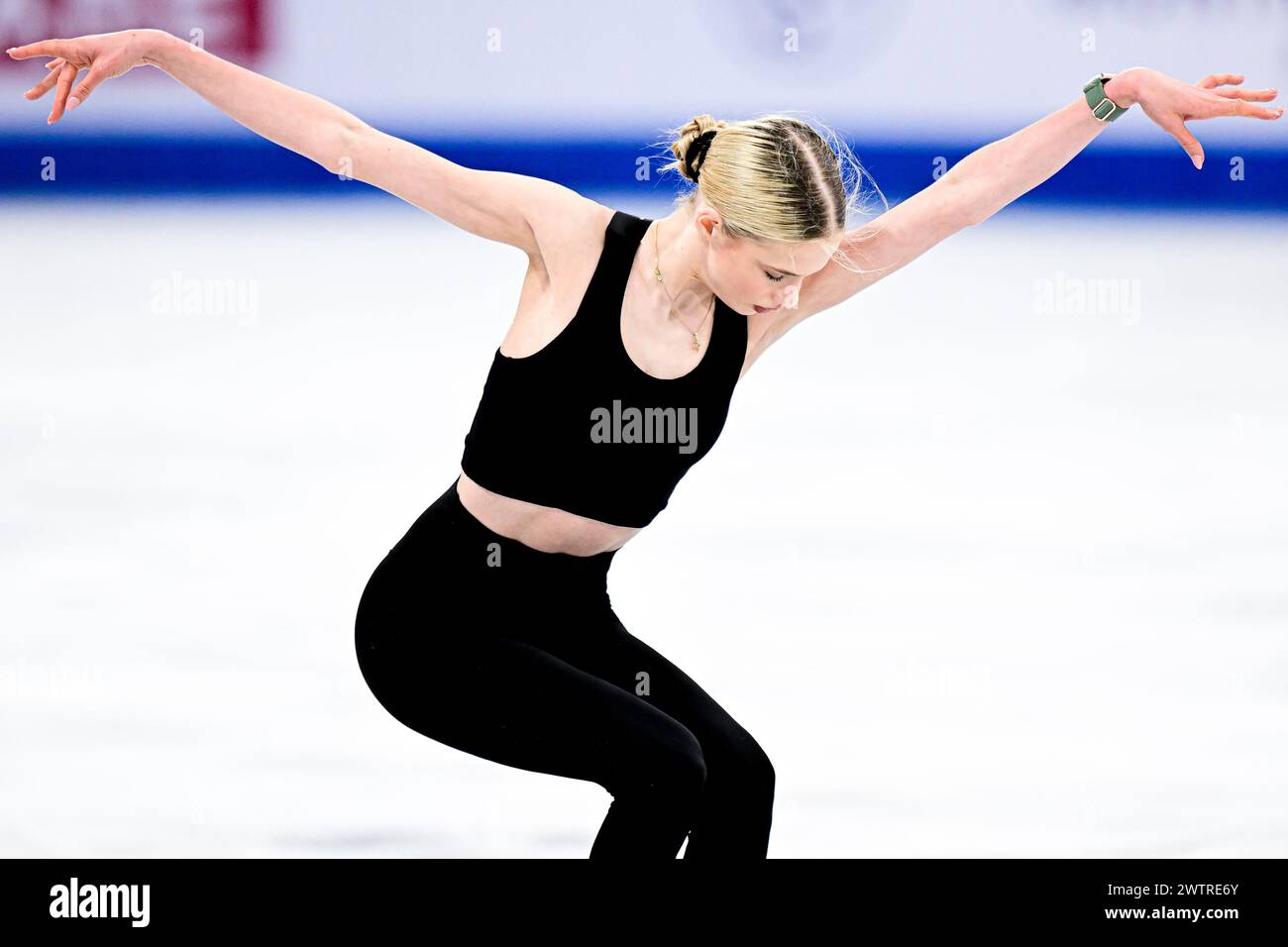 Kimmy REPOND (sui), durante le esercitazioni femminili, ai Campionati mondiali di pattinaggio di figura ISU 2024, al Bell Centre, il 18 marzo 2024 a Montreal, Canada. Crediti: Raniero Corbelletti/AFLO/Alamy Live News Foto Stock