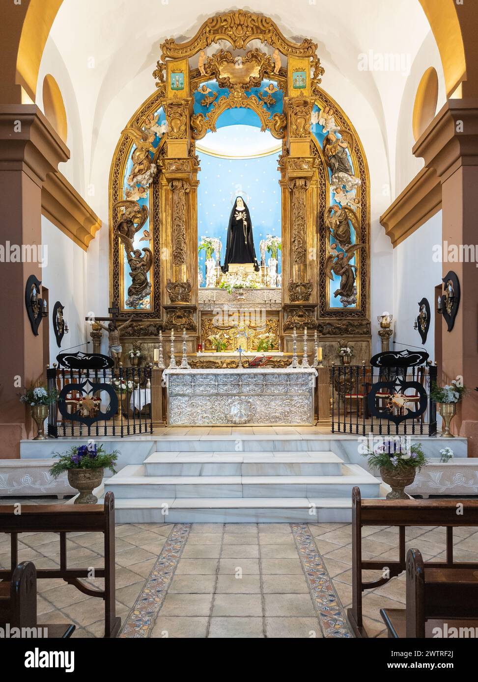 Badajoz, Spagna, domenica 17 2024. Il Santuario di nostra Signora Addolorata a Chandavila Foto Stock