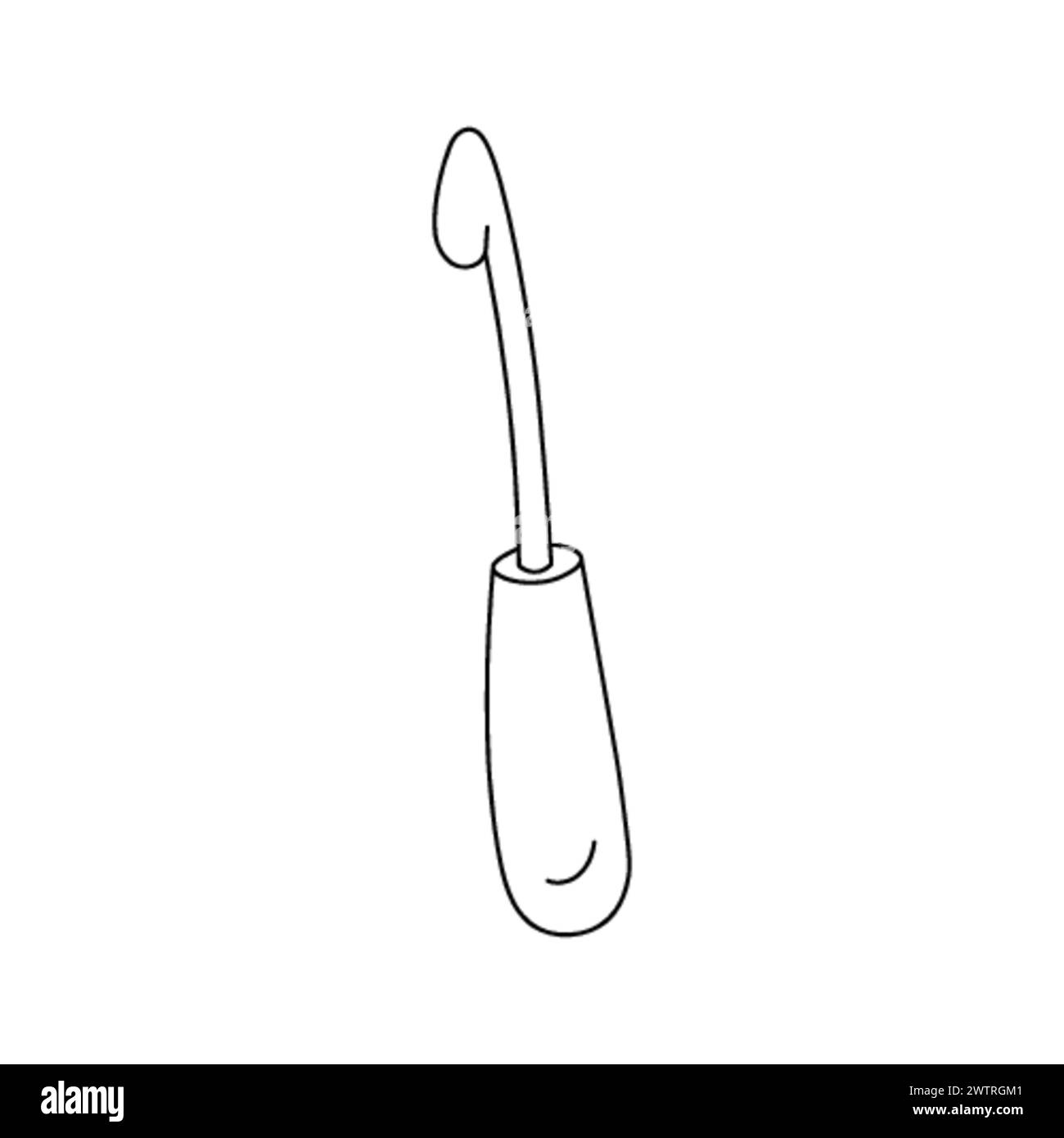 Immagine di un gancio a uncinetto in stile doodle Illustrazione Vettoriale