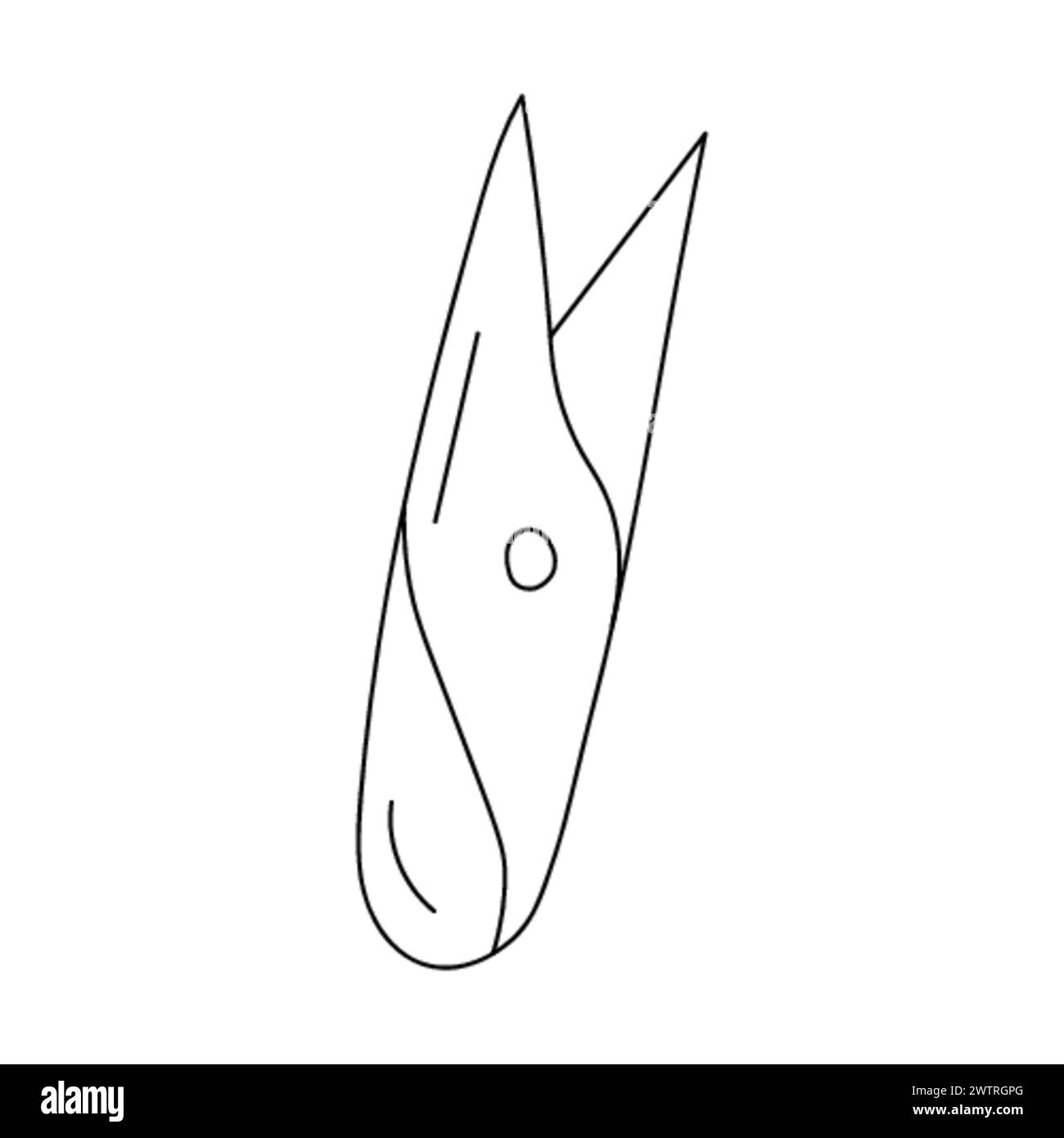 Fresa per filettatura vettoriale. Illustrazione a forma di doodle della taglierina per cucire. taglierina per tessuti isolata su sfondo bianco Illustrazione Vettoriale