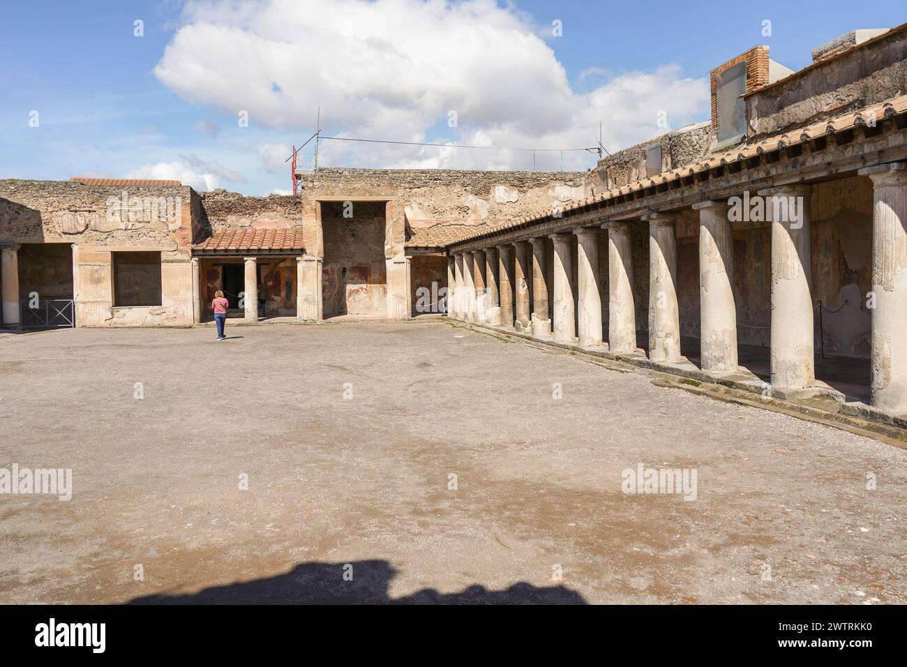 Piazza alle Terme Stabiane, Terme Stabiane, stabilimento balneare nell'antica città di Pompei, Napoli, Italia Foto Stock