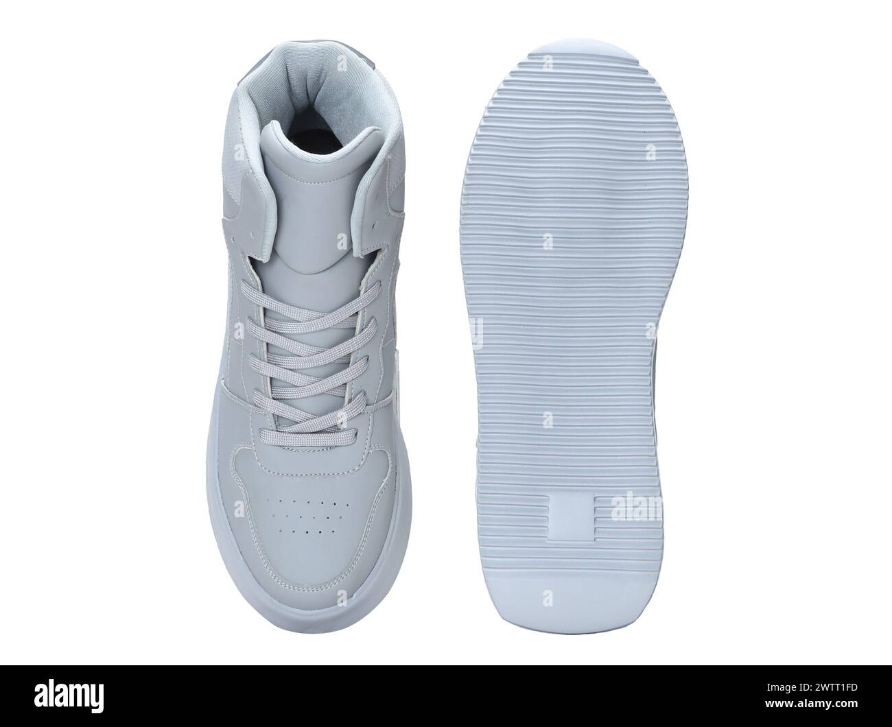 sneaker alte alla caviglia isolate su sfondo bianco Foto Stock