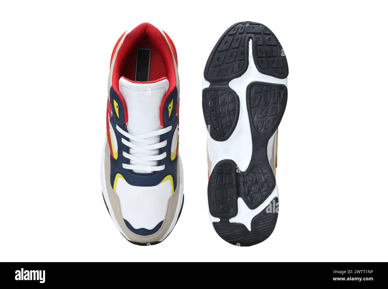 sneaker leggere alla moda e alla moda isolate su sfondo bianco Foto Stock