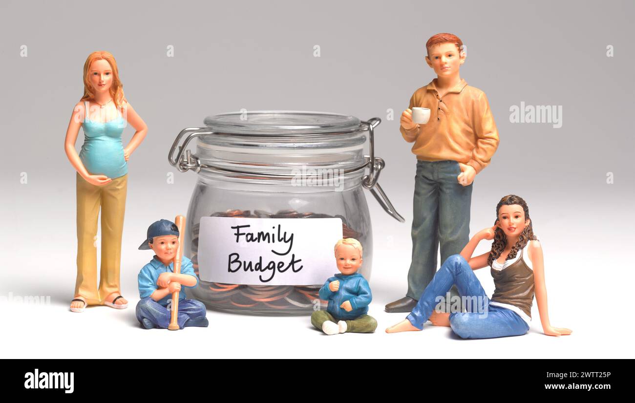 budget per la famiglia Foto Stock