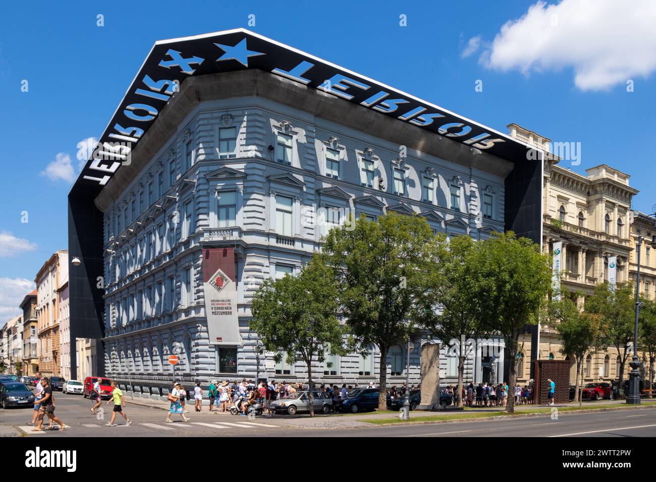 Museo della Casa del terrore, ex quartier generale della polizia segreta, Budapest, Ungheria Foto Stock