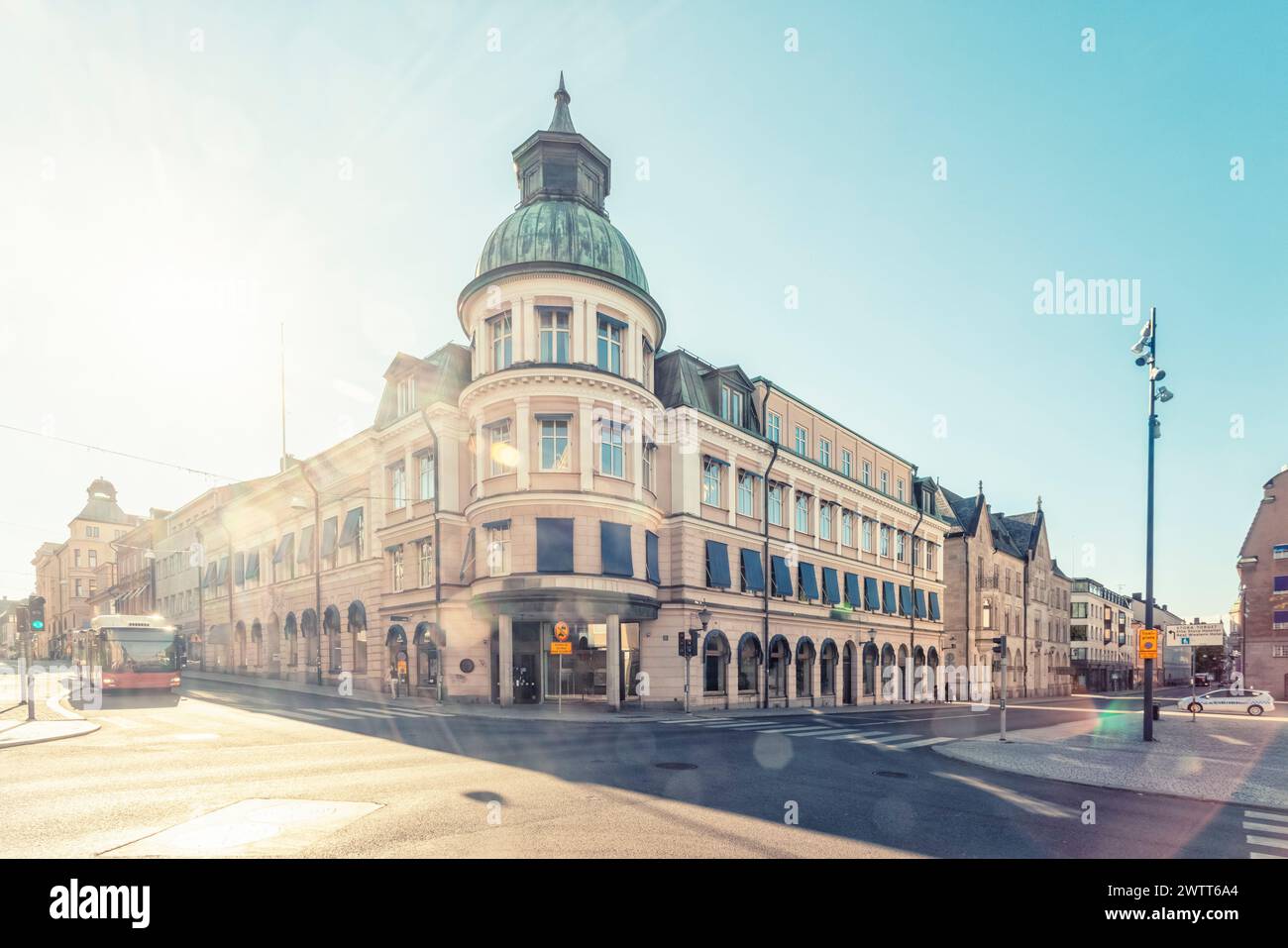 Il centro della città di Linköping in estate Foto Stock