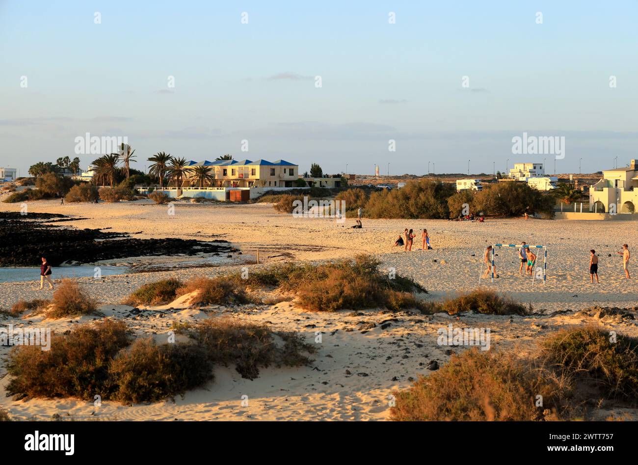 Beach, El Cotillo, Fuerteventura, Isole Canarie, Spagna. Foto Stock