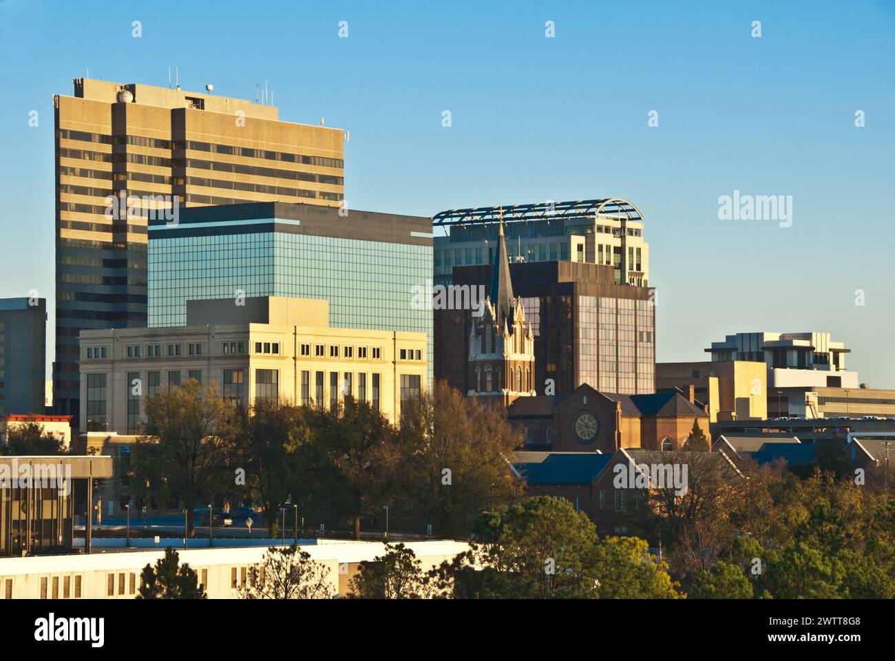 Skyline di Columbia, la capitale dello stato e la città più grande del South Carolina Foto Stock