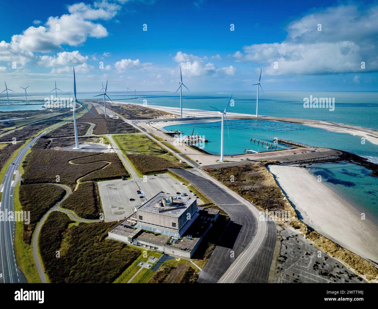 Neeltje Jans fa parte dell'Oosterscheldekering come isola di lavoro Foto Stock