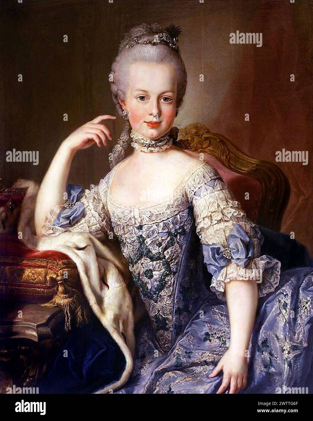 MARIA ANTONIETTA (1755-1793) ultima regina di Francia dipinta da Martin van Meytens intorno al 1768 Foto Stock