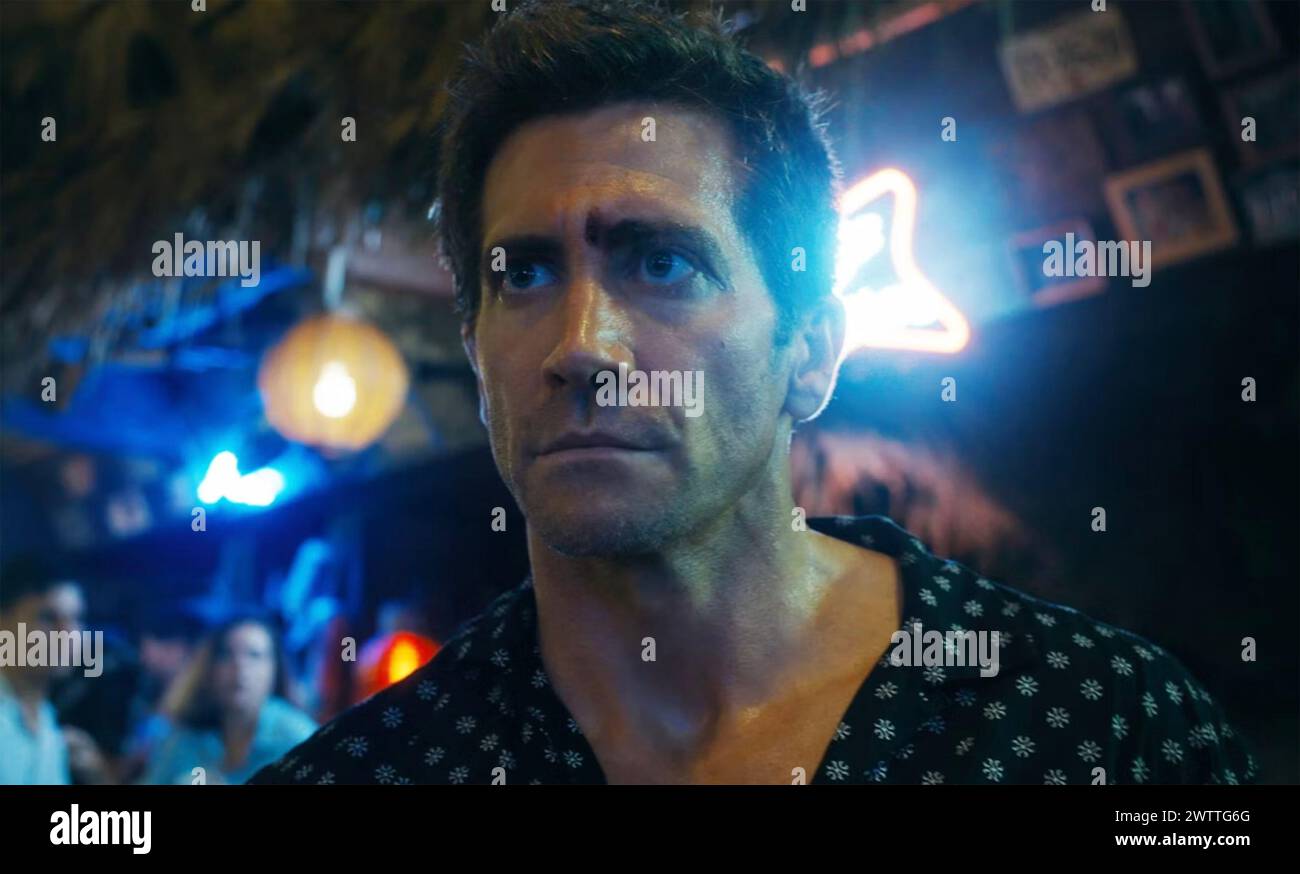 ROAD HOUSE 2024 Amazon MGM Studios film con Jake Gyllenhaal nel ruolo di Dalton, un ex pugile Foto Stock