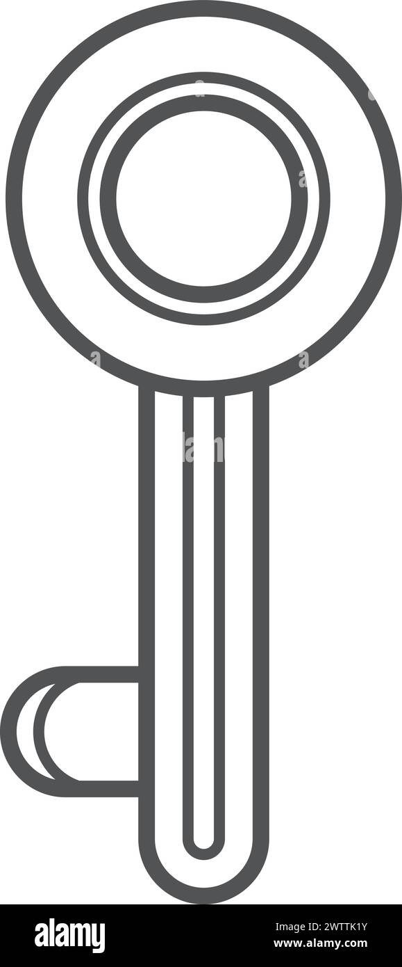Icona della linea nera del tasto. Simbolo di accesso alla privacy Illustrazione Vettoriale
