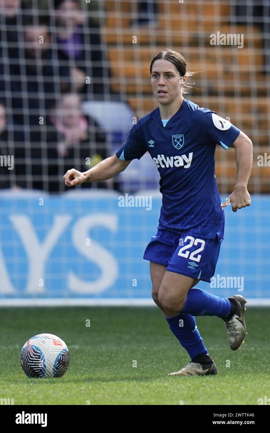 Liverpool FC vs West Ham United FC Barclays Womens Super League PRENTON PARK TRANMERE INGHILTERRA MARZO 2024. Katrina Gorry durante il Barclays Women's Super League match tra Liverpool FC e West Ham United FC al Prenton Park Tranmere il 17 marzo 2024 a Birkenhead, Inghilterra. (Foto Alan Edwards per F2images) Foto Stock