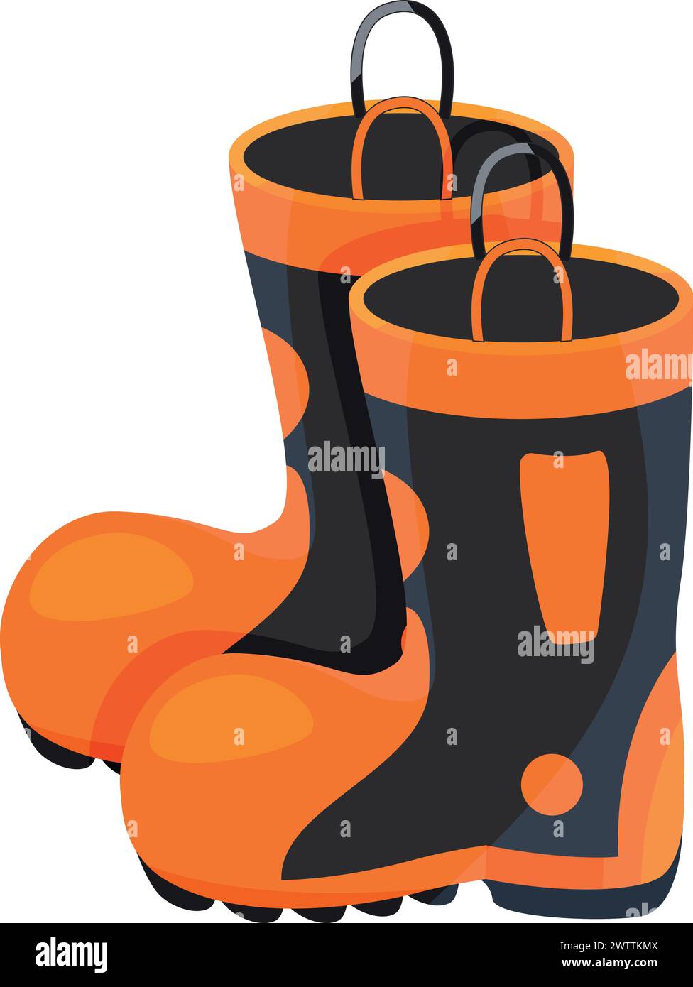 Icona dei cartoni animati Fireman. Calzature ignifughe protette Illustrazione Vettoriale