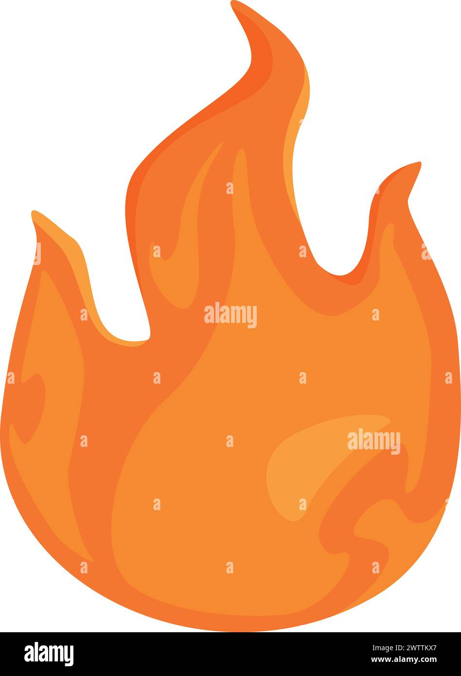 Simbolo del cartone animato di fiamma. Segno di fuoco. Icona infiammabile Illustrazione Vettoriale