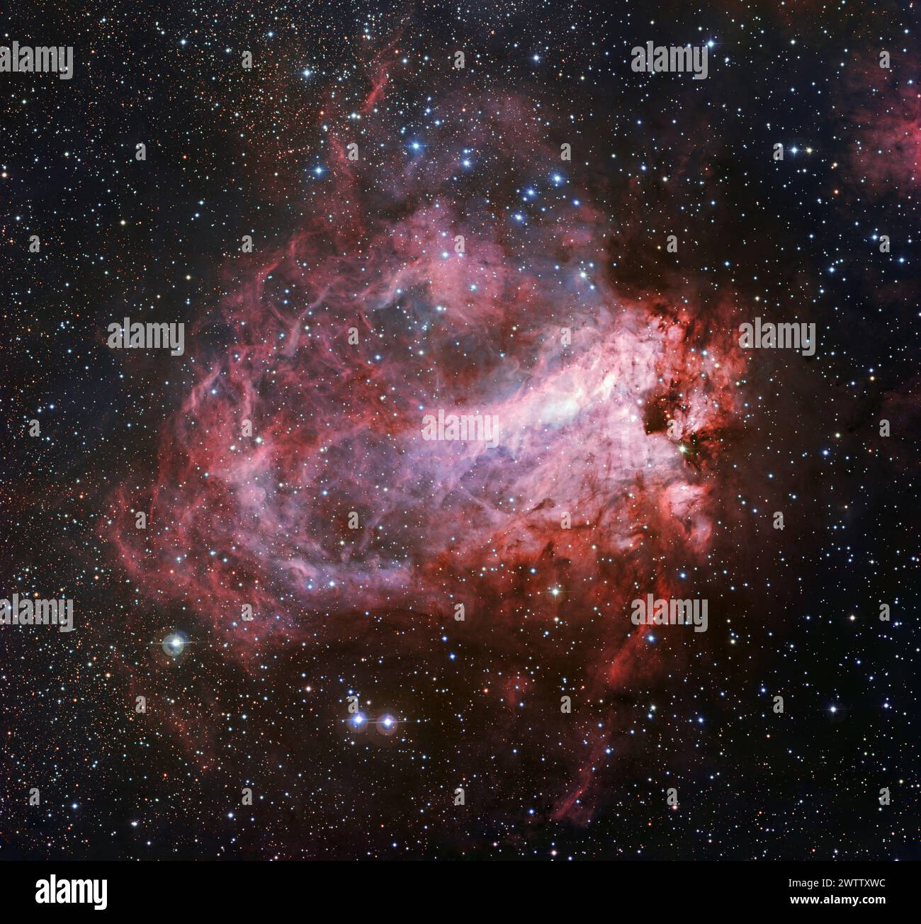 Nebulosa a stella catturata nello spazio. Foto Stock
