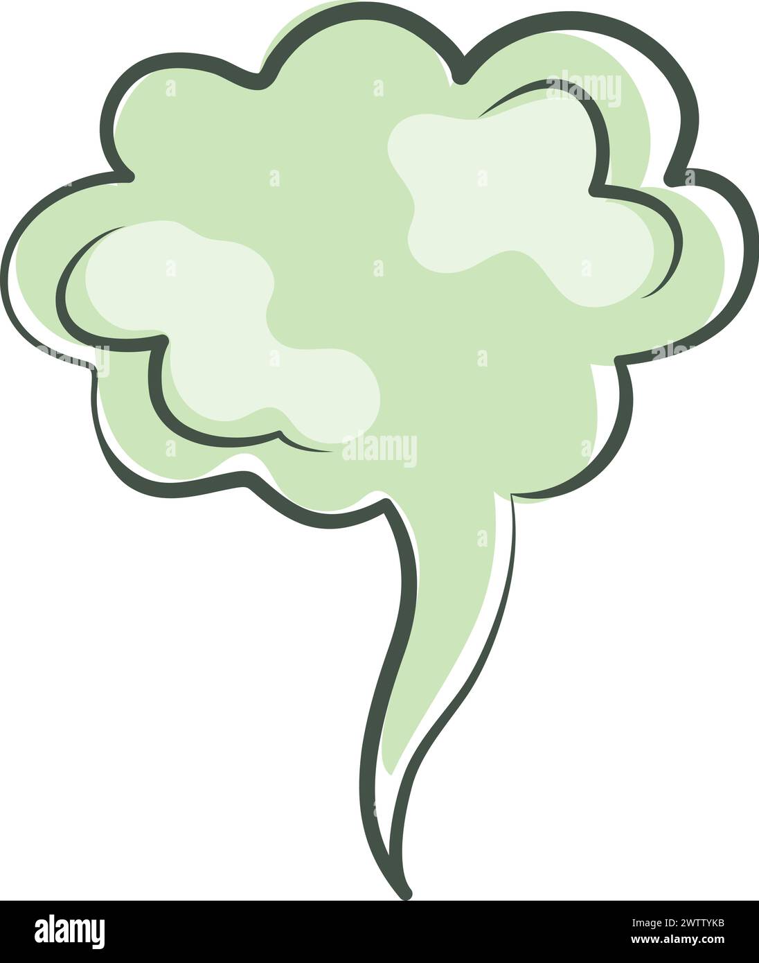 Nuvola di fumo verde. Cattivo odore. Aria tossica Illustrazione Vettoriale